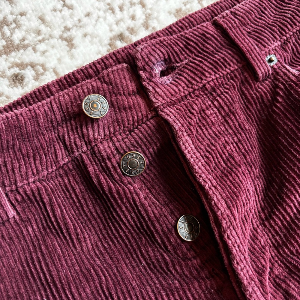 6397 shorty - baggy corduroy burgundy pants - Picture 3 of 5